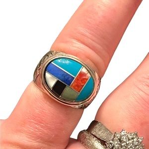 Vintage Carolyn Pollack Relios Sterling silver 925 Zuni stone Southwestern